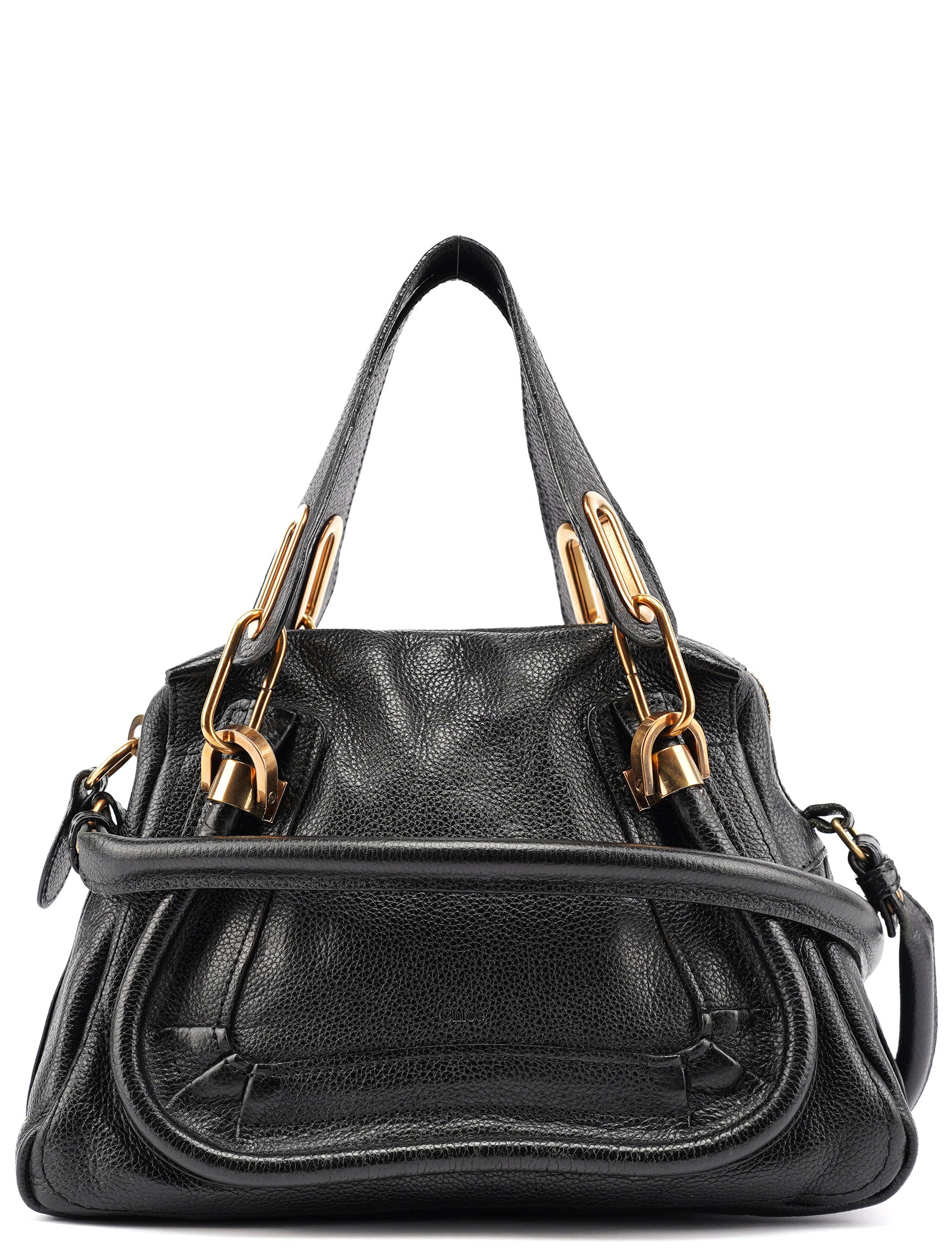 Black Leather Paraty 2-Way Shoulder Bag
