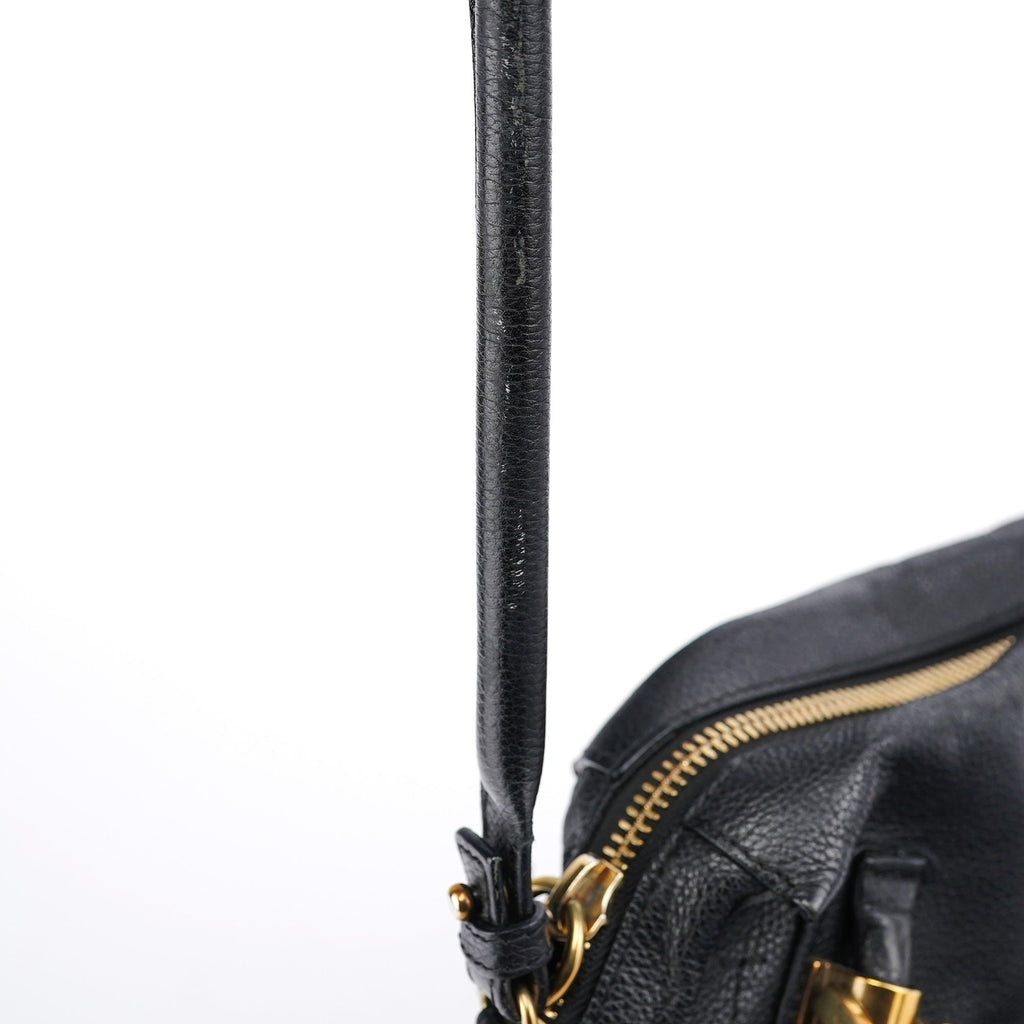 Black Leather Paraty 2-Way Shoulder Bag