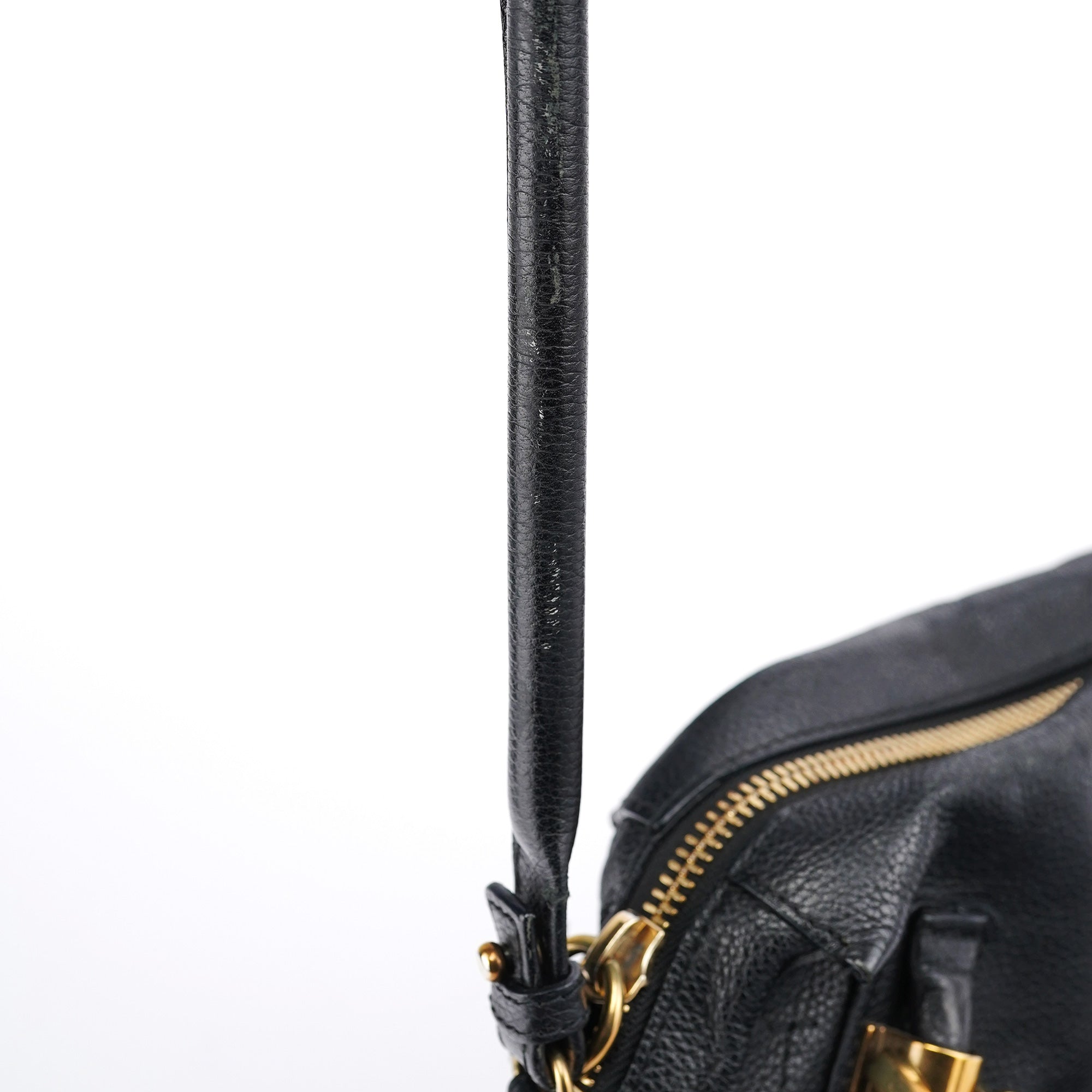 Black Leather Paraty 2-Way Shoulder Bag