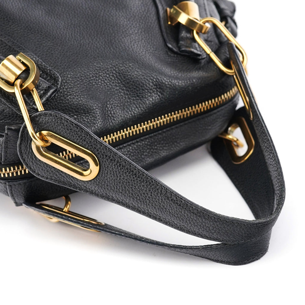 Black Leather Paraty 2-Way Shoulder Bag