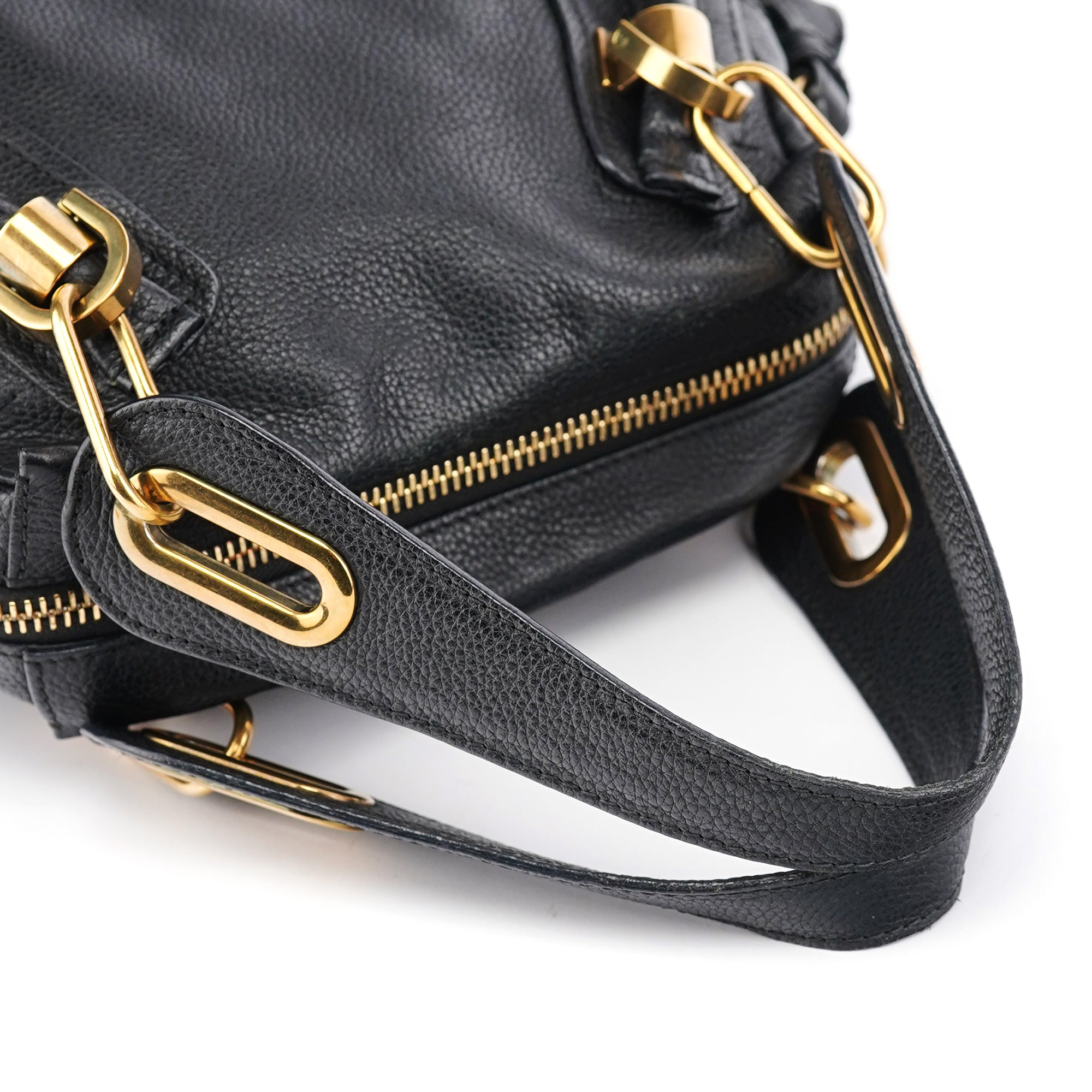 Black Leather Paraty 2-Way Shoulder Bag
