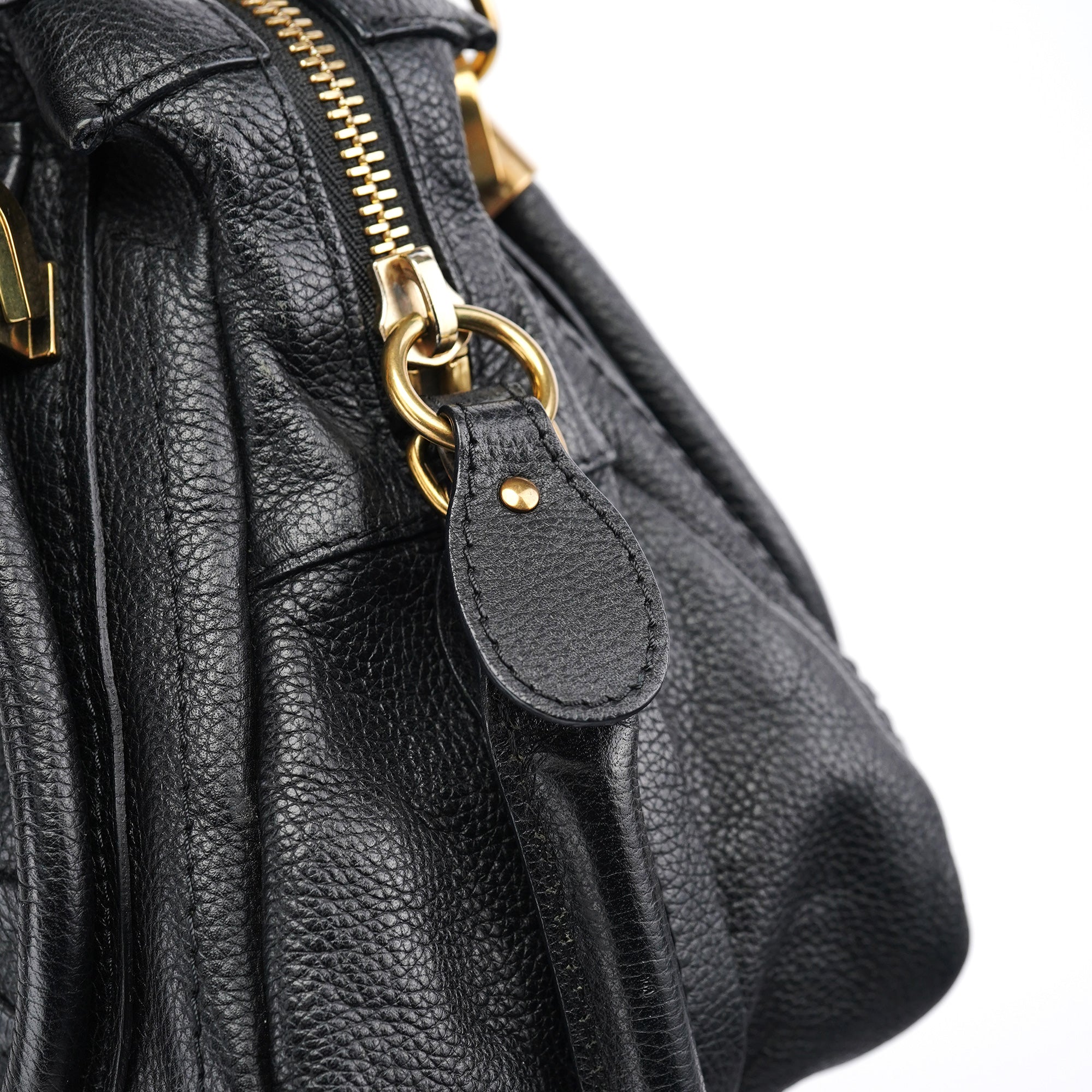 Black Leather Paraty 2-Way Shoulder Bag