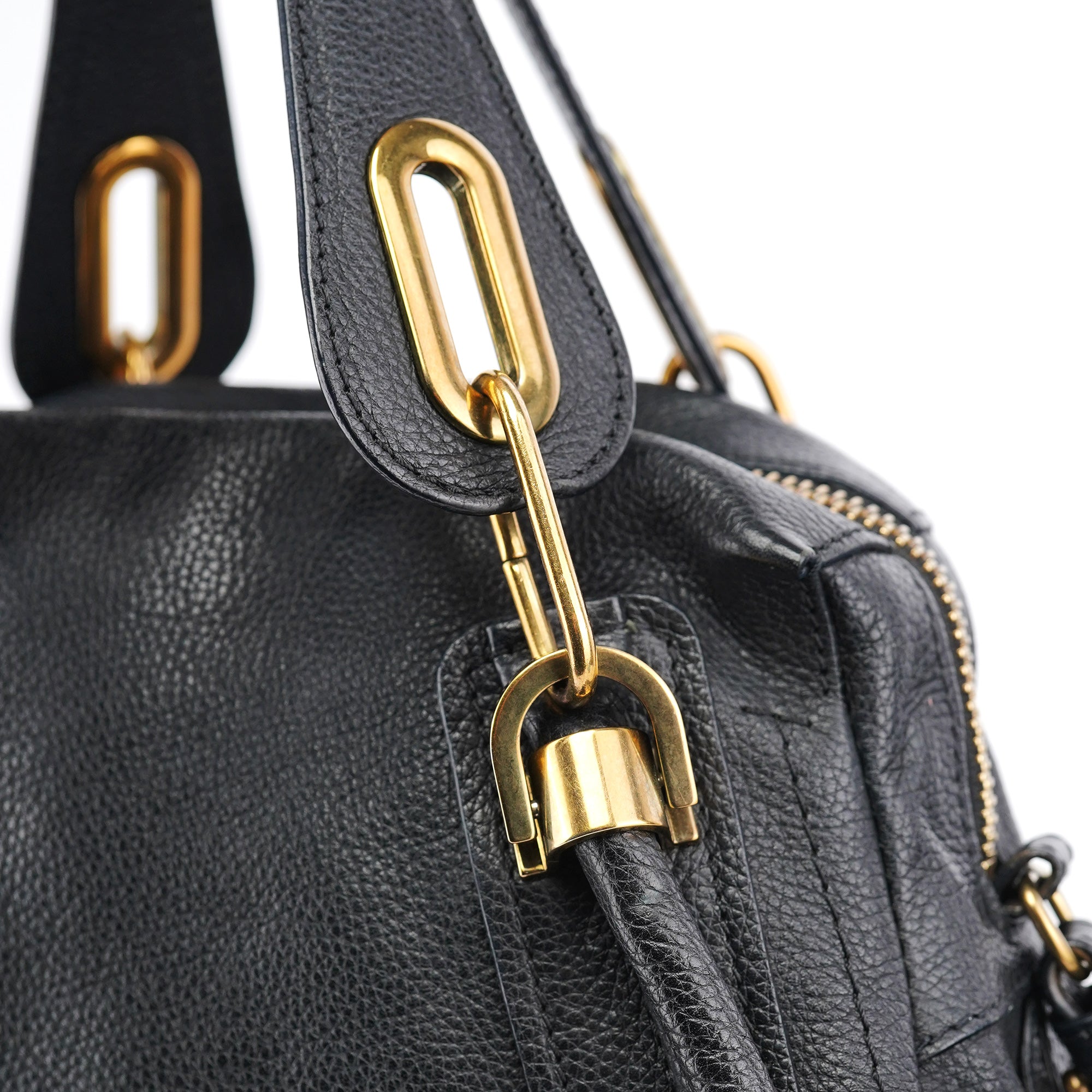 Black Leather Paraty 2-Way Shoulder Bag