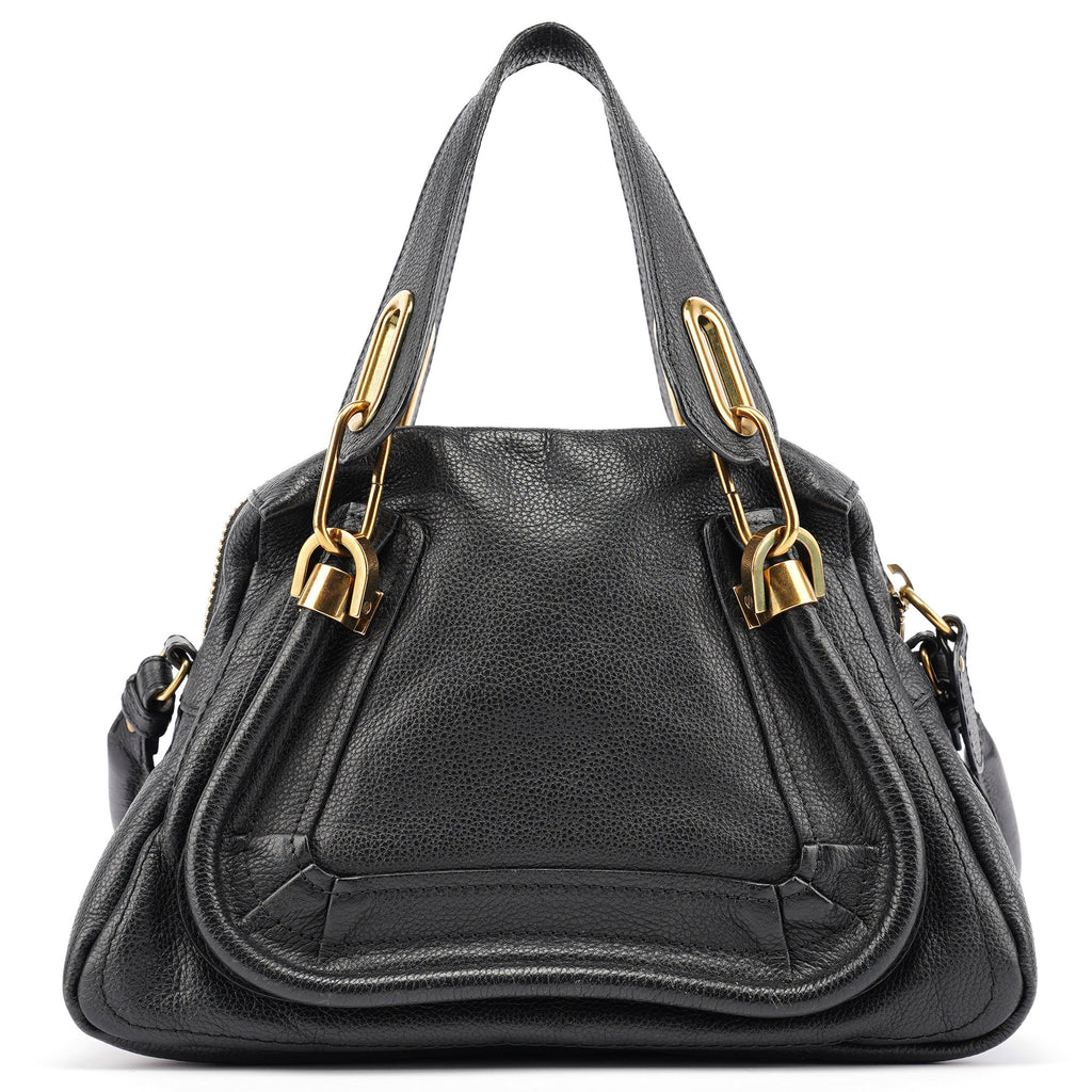 Black Leather Paraty 2-Way Shoulder Bag
