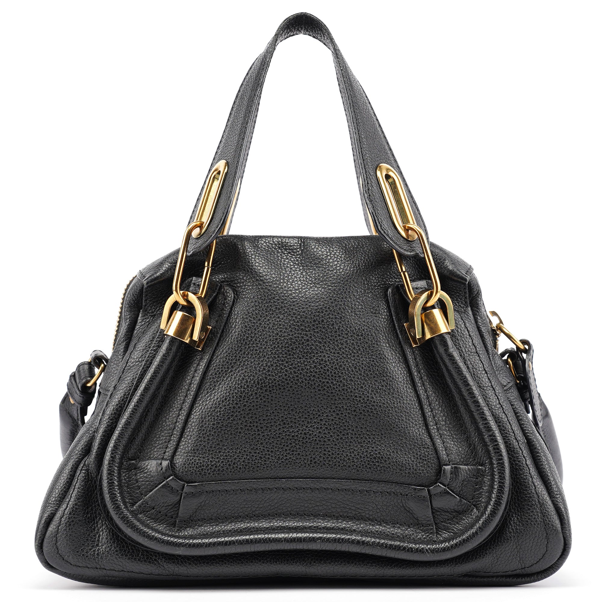 Black Leather Paraty 2-Way Shoulder Bag