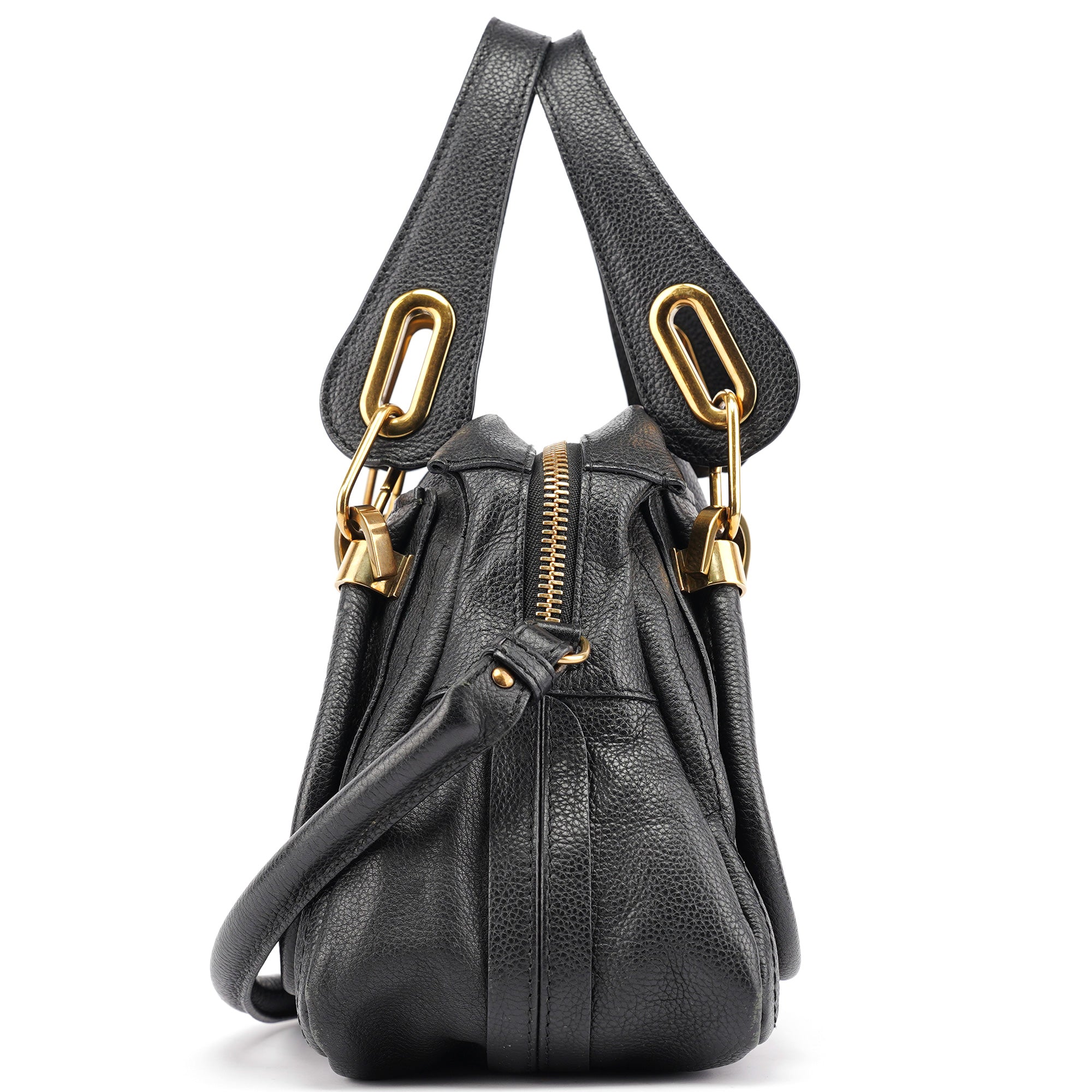 Black Leather Paraty 2-Way Shoulder Bag