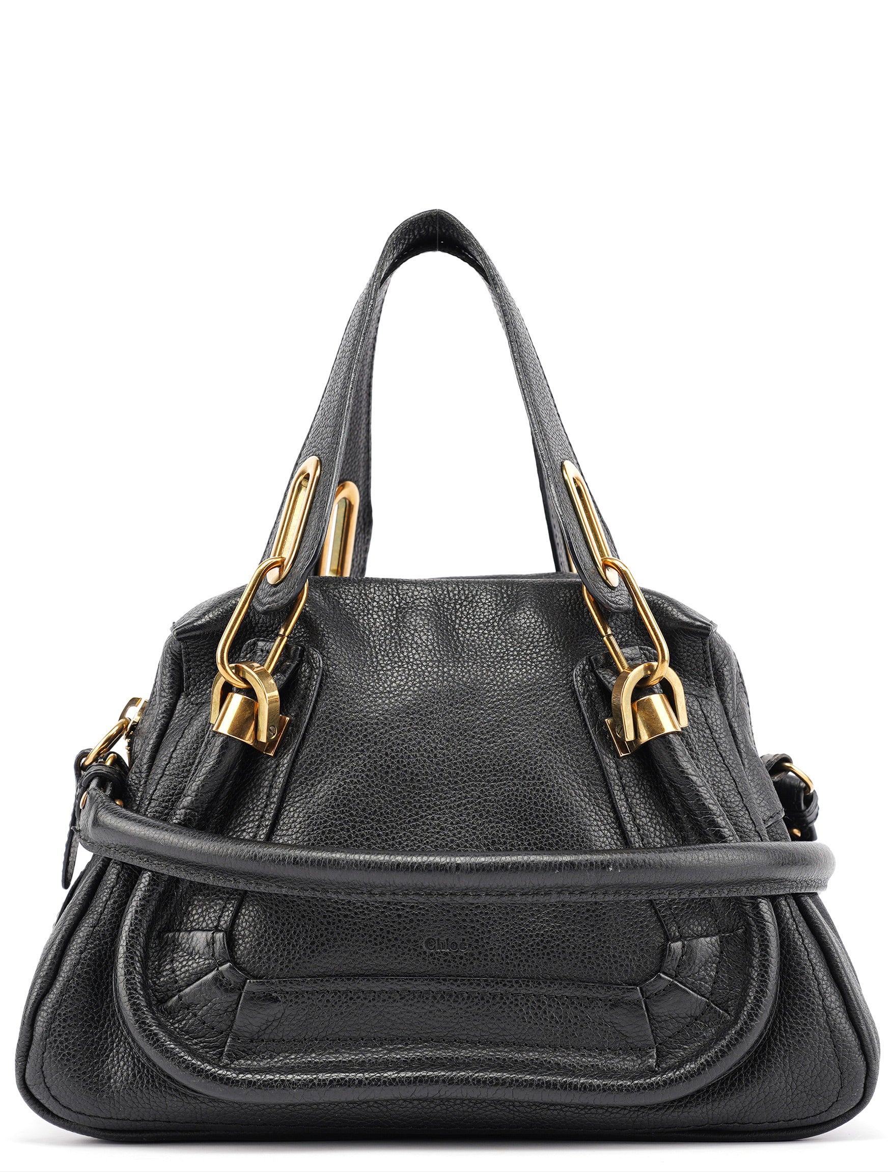 Black Leather Paraty 2-Way Shoulder Bag