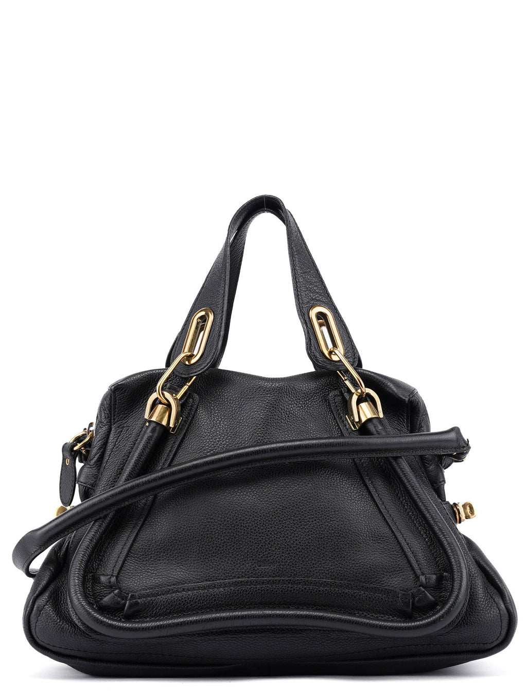 Black Leather Paraty 2-Way Shoulder Bag