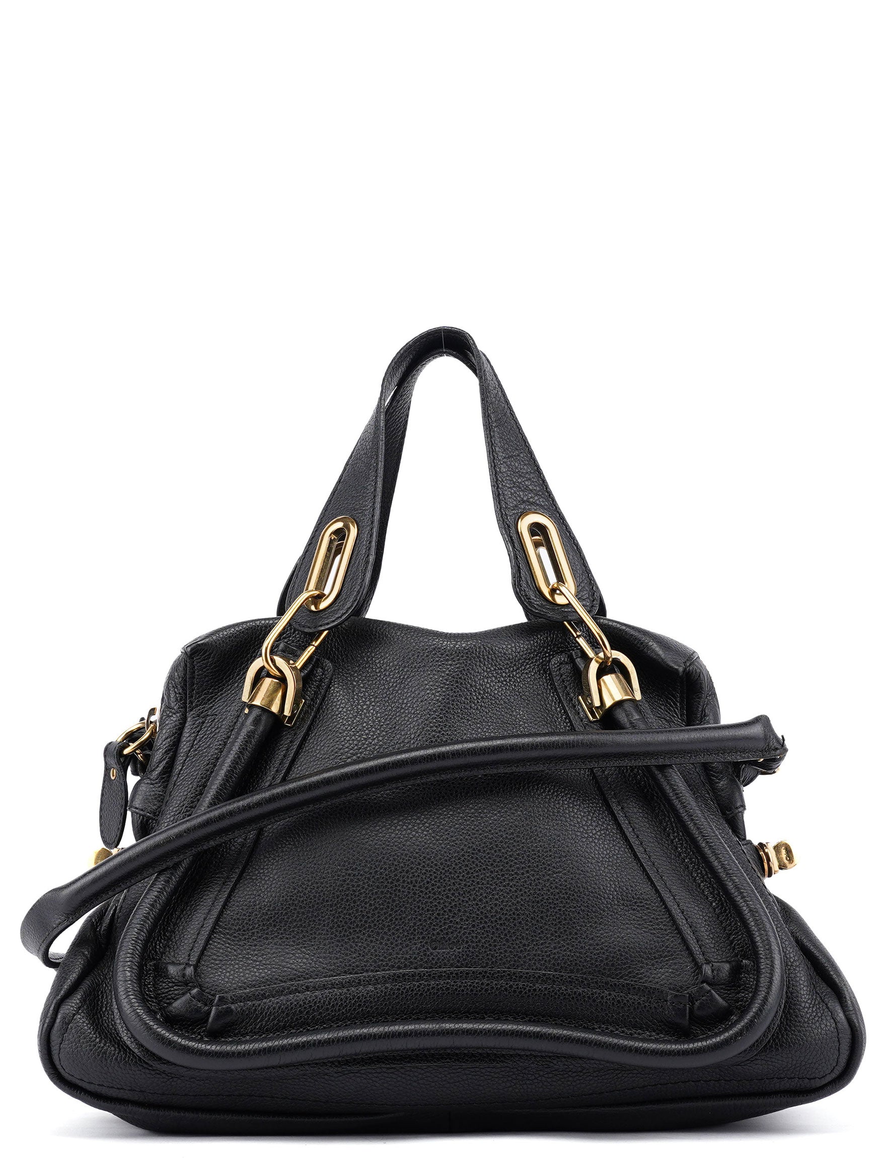Black Leather Paraty 2-Way Shoulder Bag