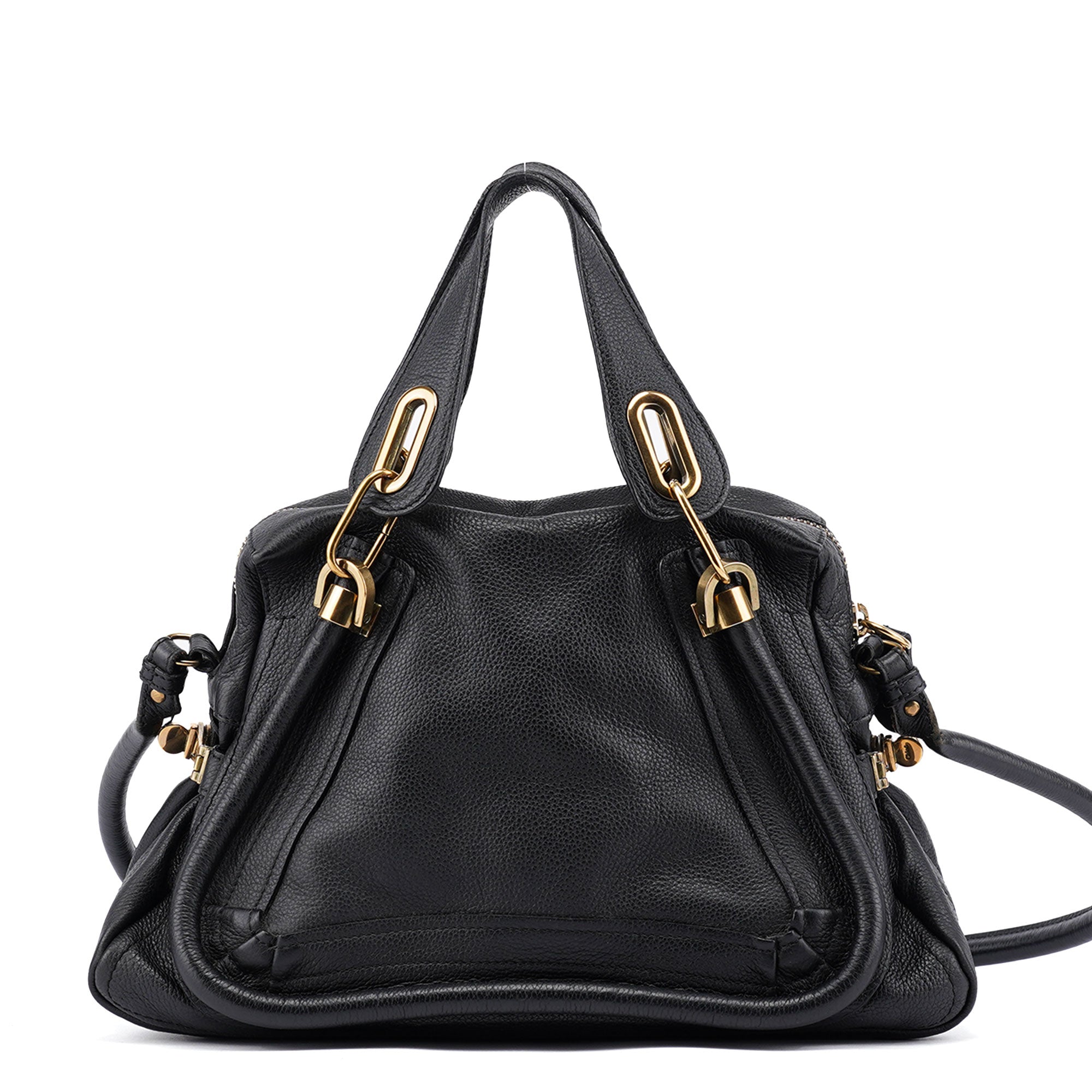 Black Leather Paraty 2-Way Shoulder Bag