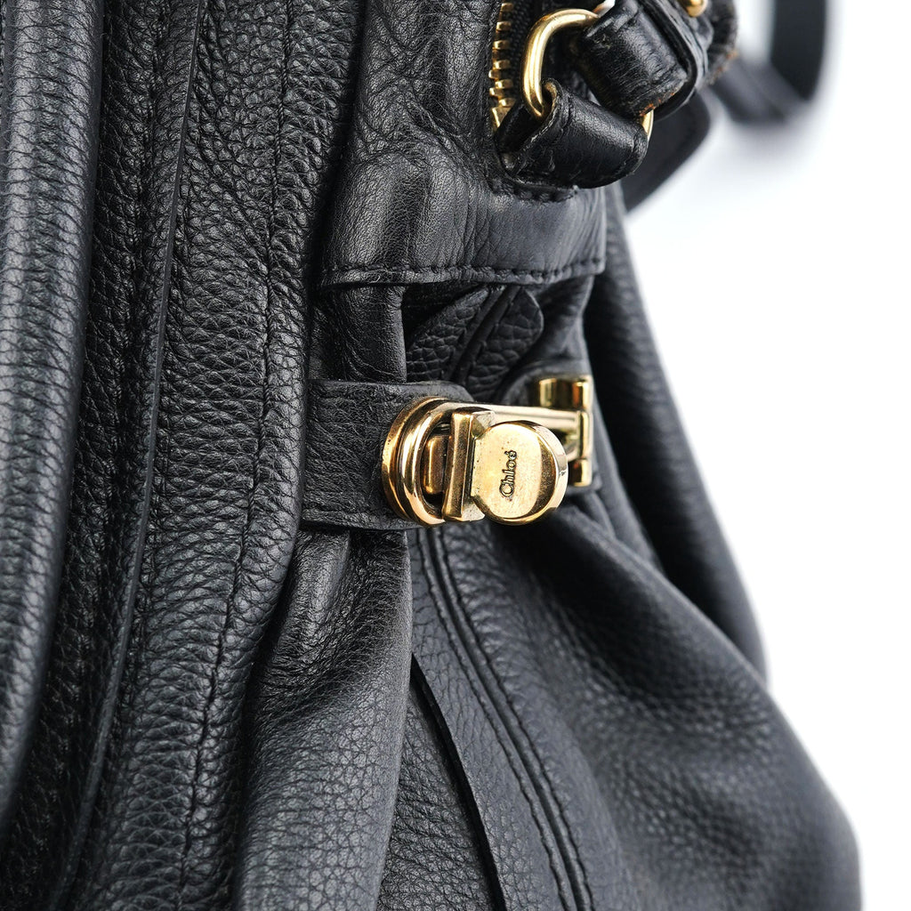 Black Leather Paraty 2-Way Shoulder Bag