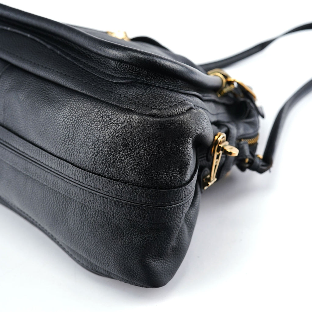 Black Leather Paraty 2-Way Shoulder Bag