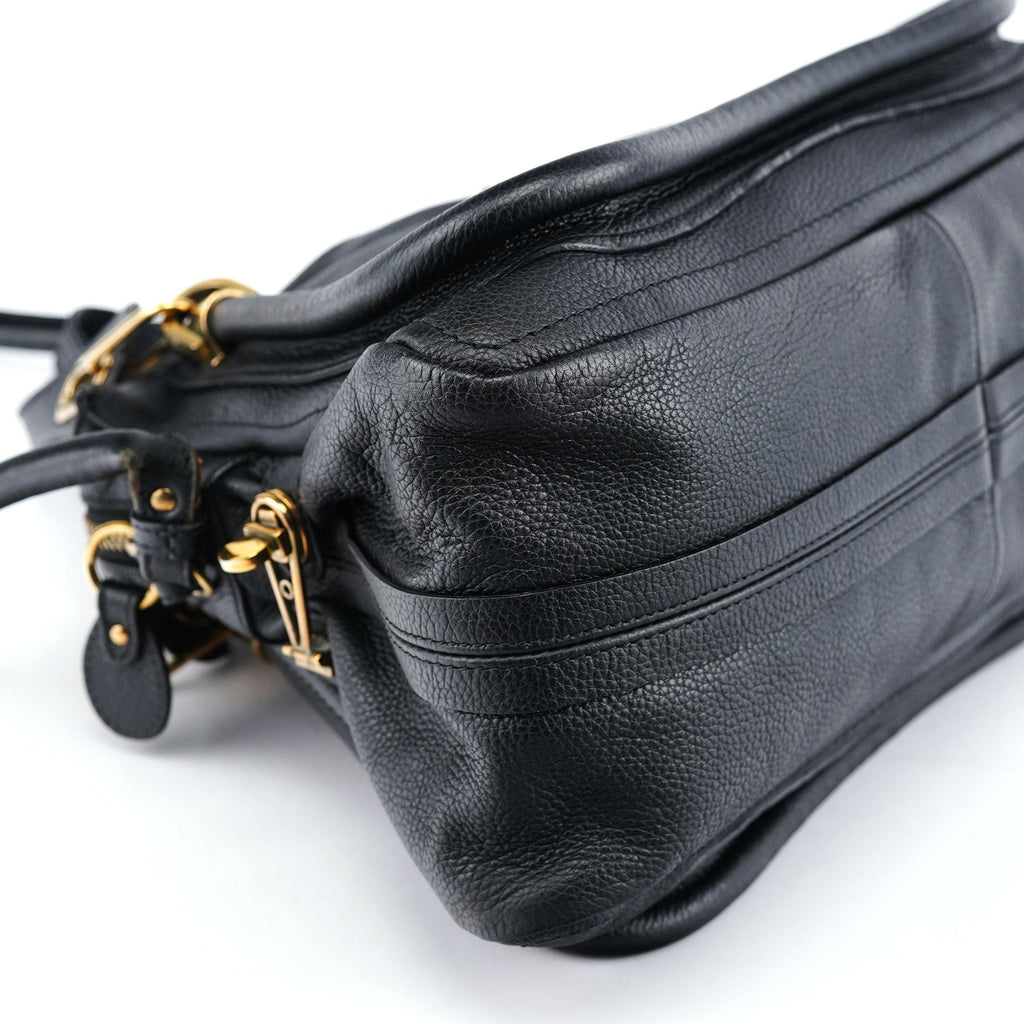 Black Leather Paraty 2-Way Shoulder Bag