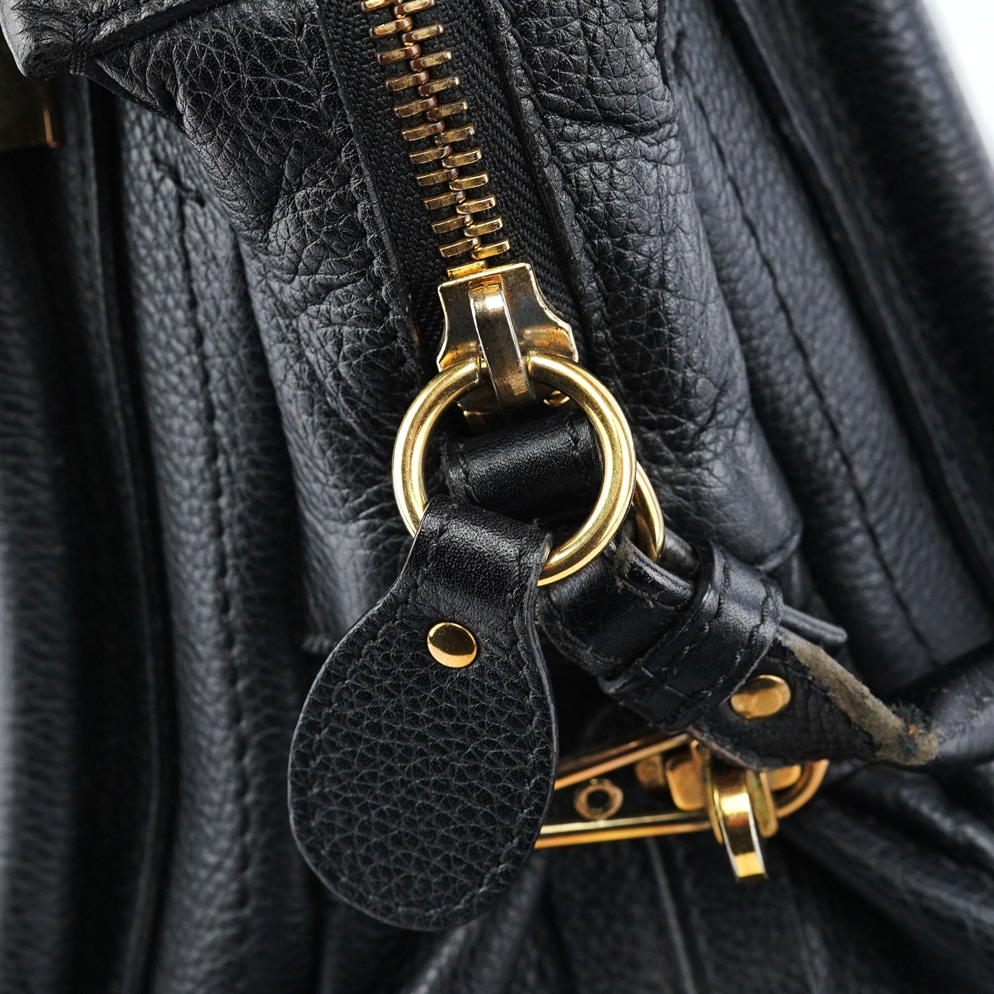 Black Leather Paraty 2-Way Shoulder Bag
