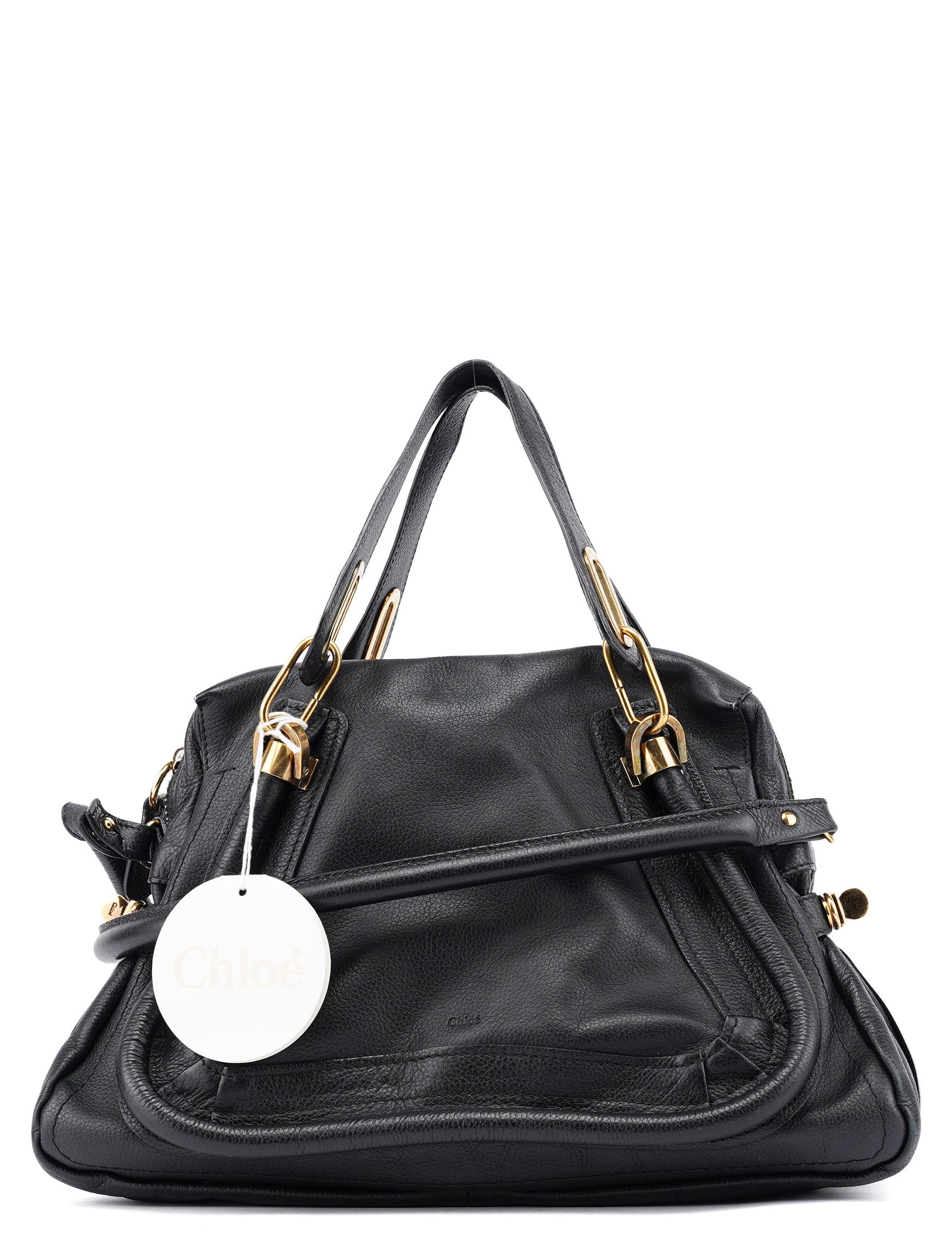 Black Leather Paraty 2-Way Shoulder Bag