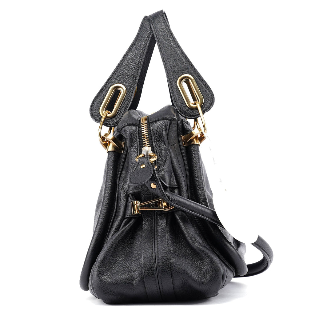 Black Leather Paraty 2-Way Shoulder Bag