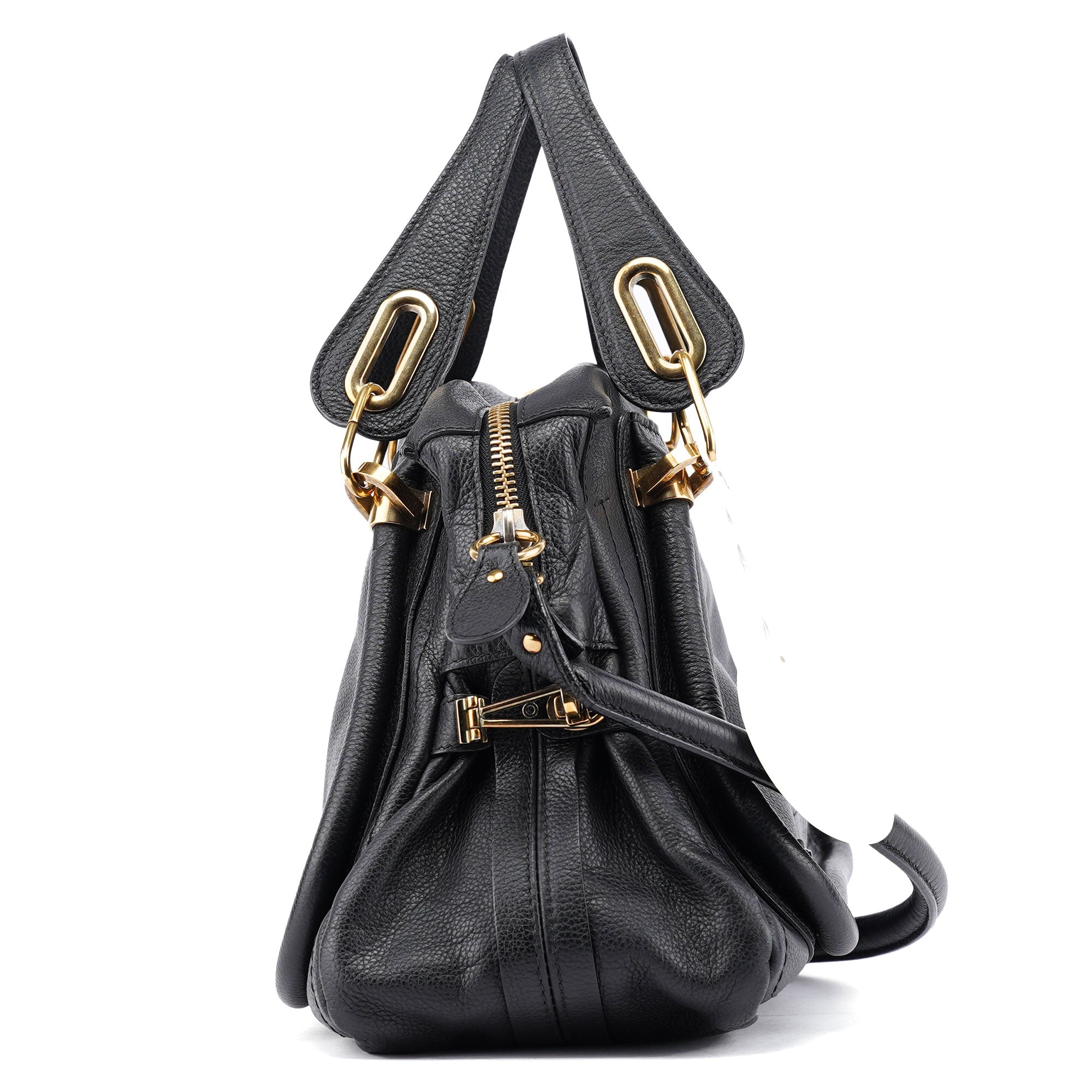 Black Leather Paraty 2-Way Shoulder Bag