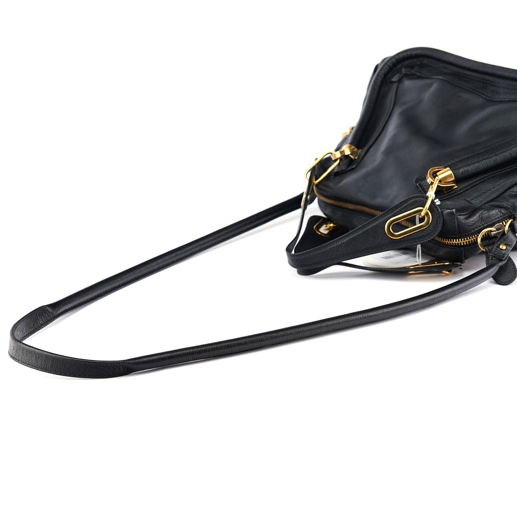 Black Leather Paraty 2-Way Shoulder Bag