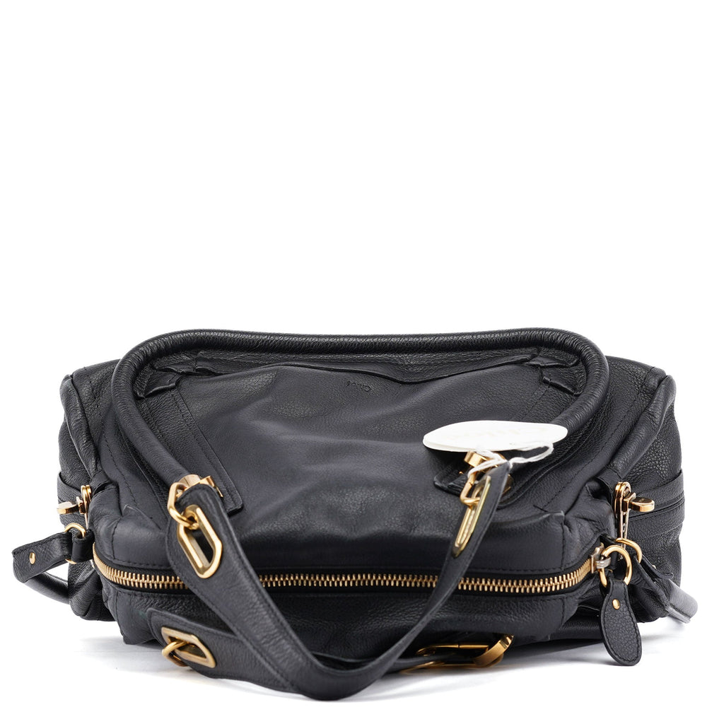 Black Leather Paraty 2-Way Shoulder Bag