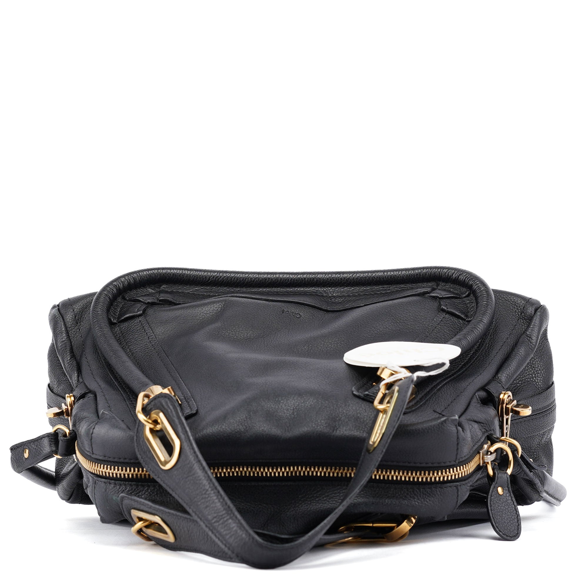 Black Leather Paraty 2-Way Shoulder Bag