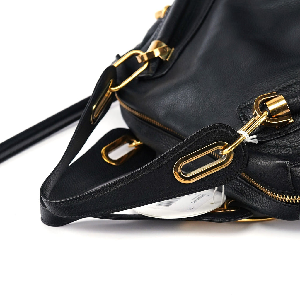 Black Leather Paraty 2-Way Shoulder Bag