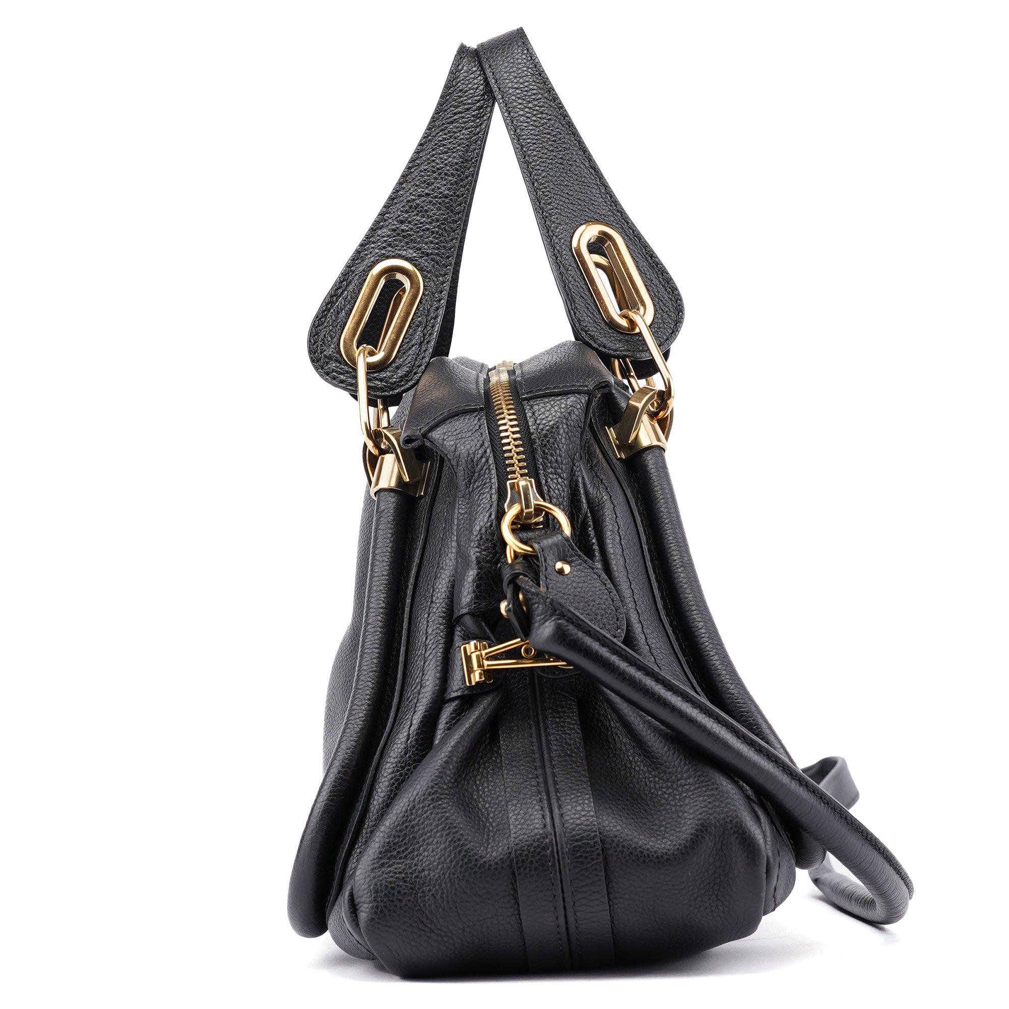 Black Leather Paraty 2-Way Shoulder Bag