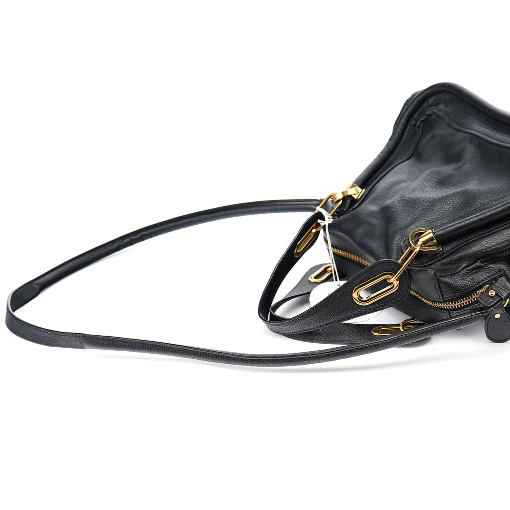 Black Leather Paraty 2-Way Shoulder Bag