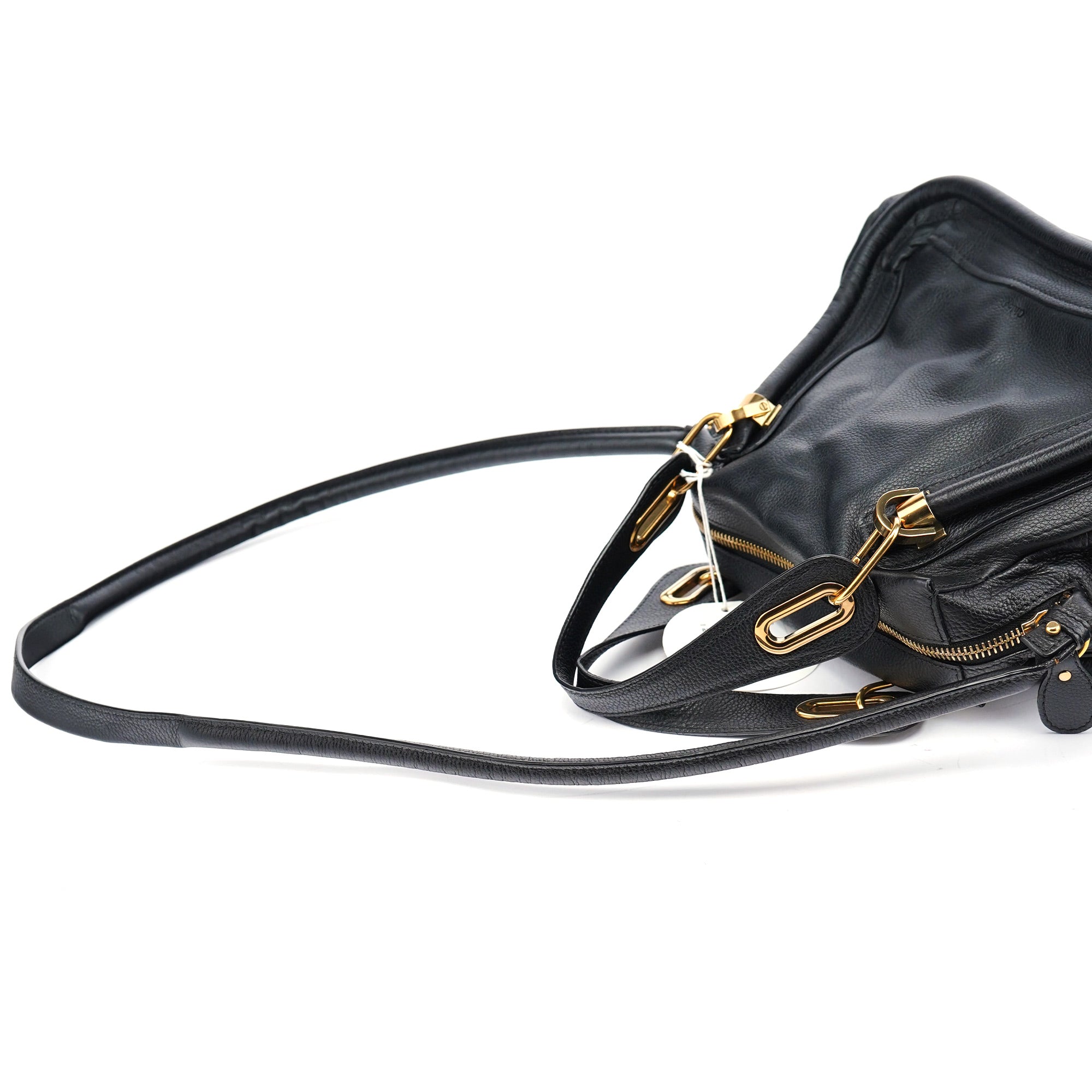 Black Leather Paraty 2-Way Shoulder Bag