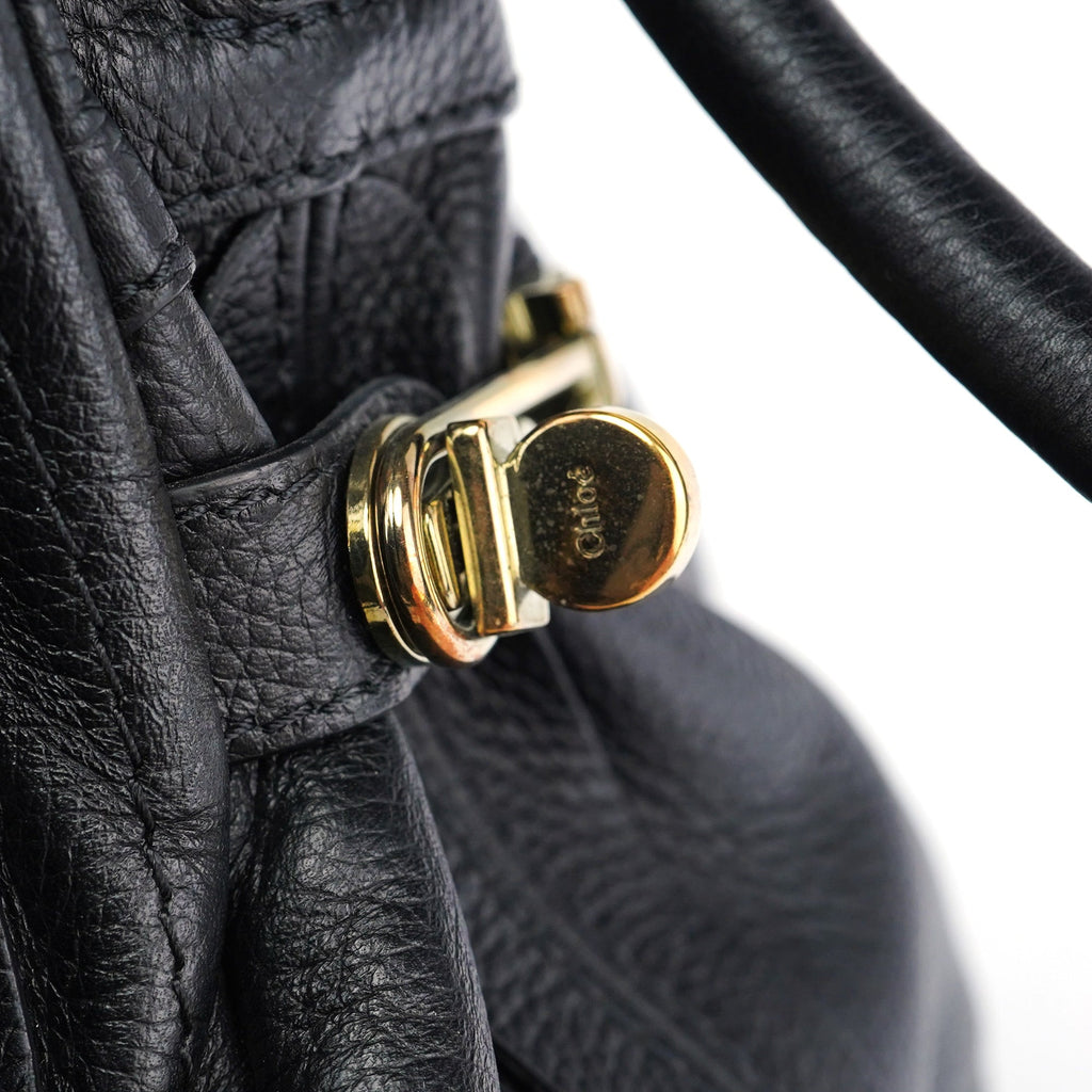 Black Leather Paraty 2-Way Shoulder Bag
