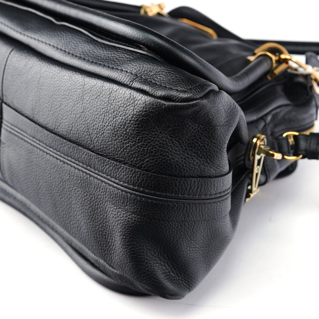 Black Leather Paraty 2-Way Shoulder Bag