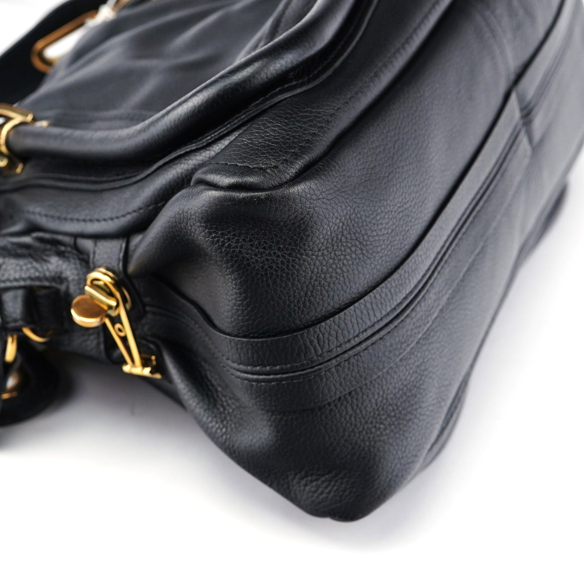Black Leather Paraty 2-Way Shoulder Bag