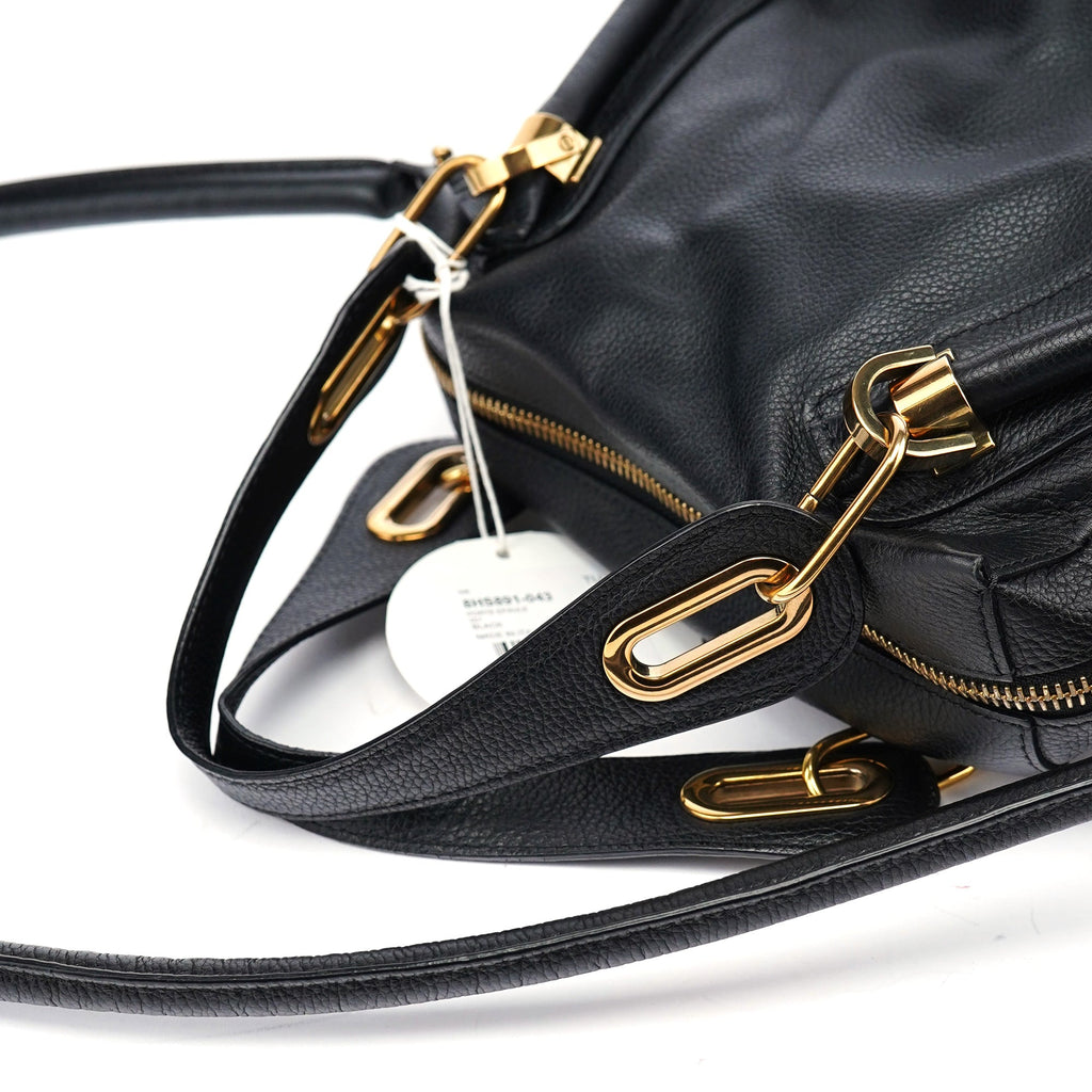 Black Leather Paraty 2-Way Shoulder Bag