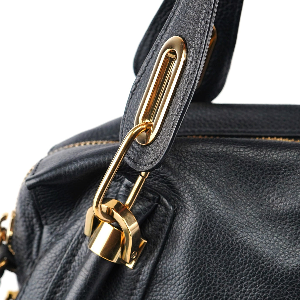 Black Leather Paraty 2-Way Shoulder Bag
