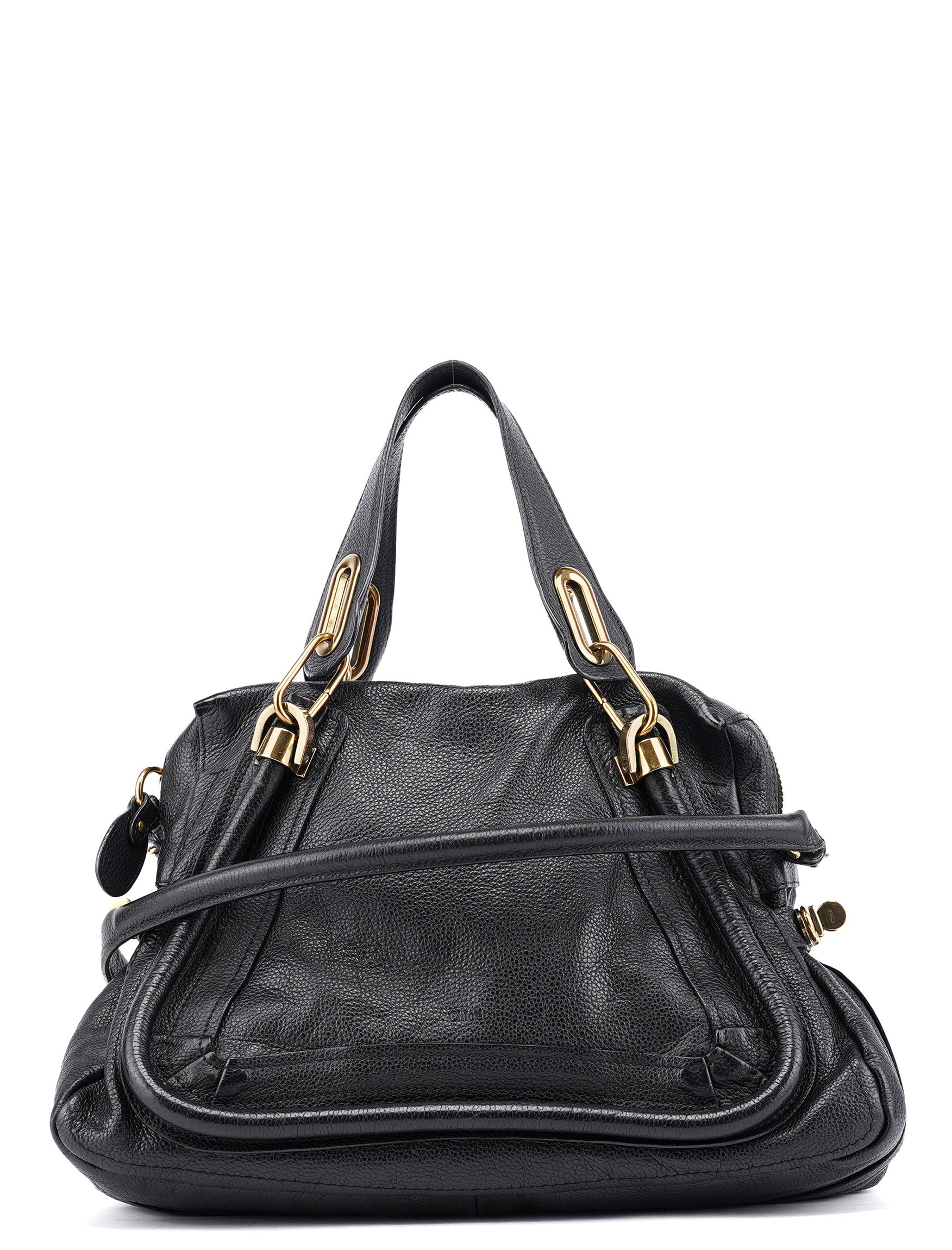 Black Leather Paraty 2-Way Shoulder Bag