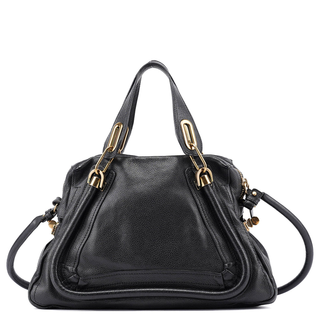 Black Leather Paraty 2-Way Shoulder Bag