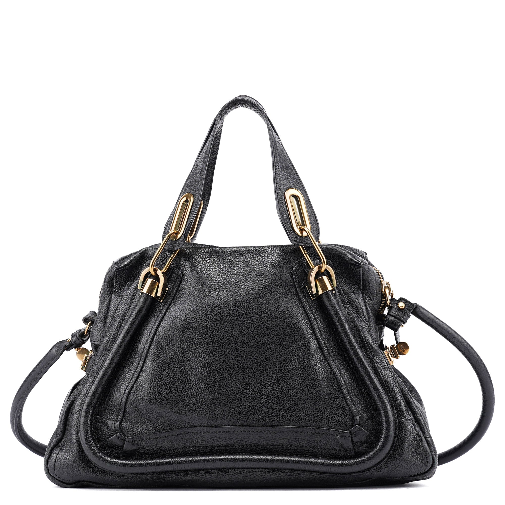 Black Leather Paraty 2-Way Shoulder Bag