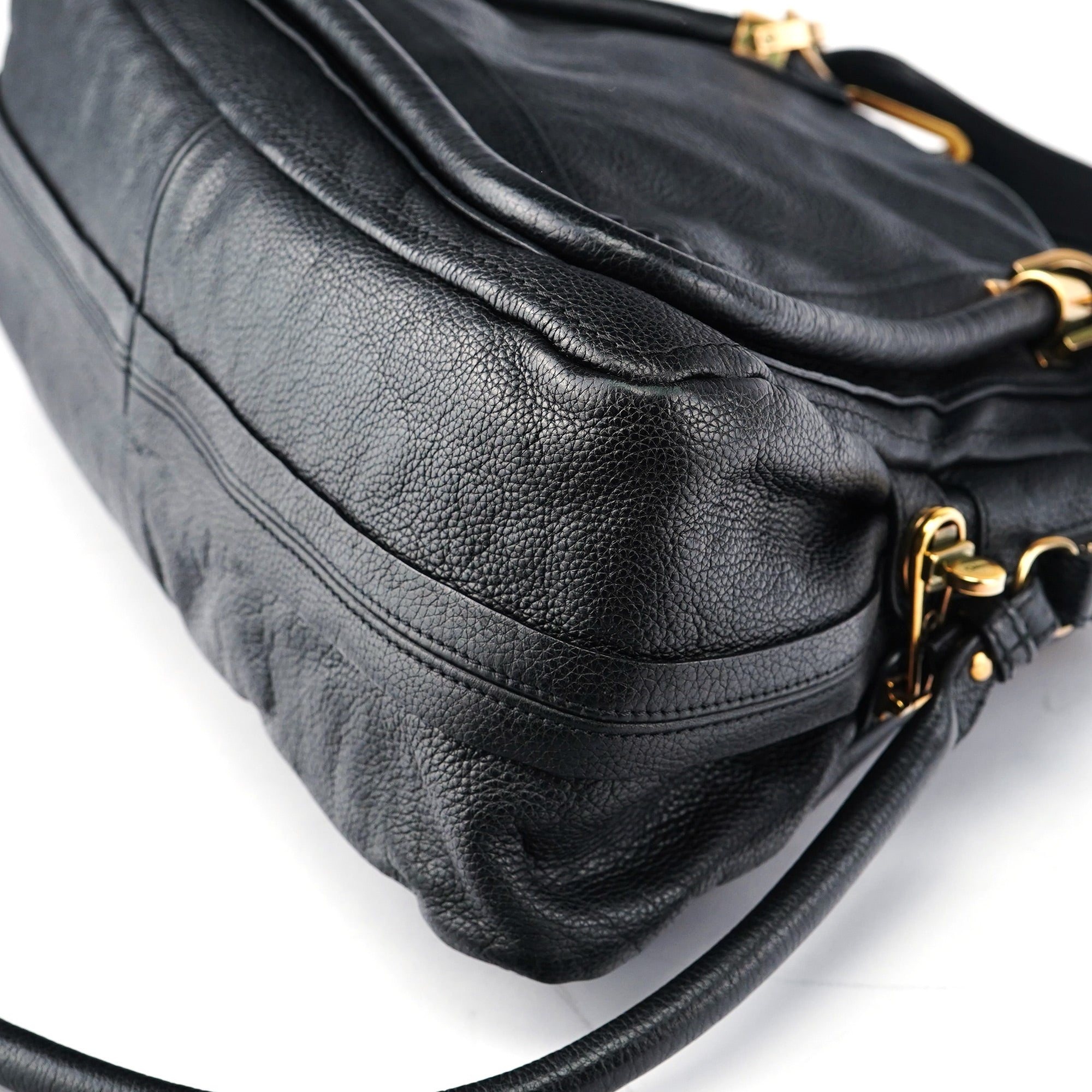 Black Leather Paraty 2-Way Shoulder Bag