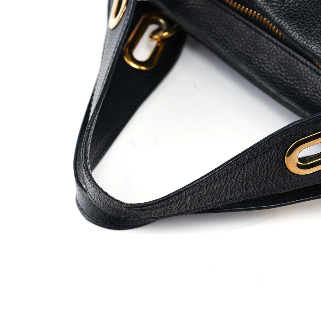 Black Leather Paraty 2-Way Shoulder Bag