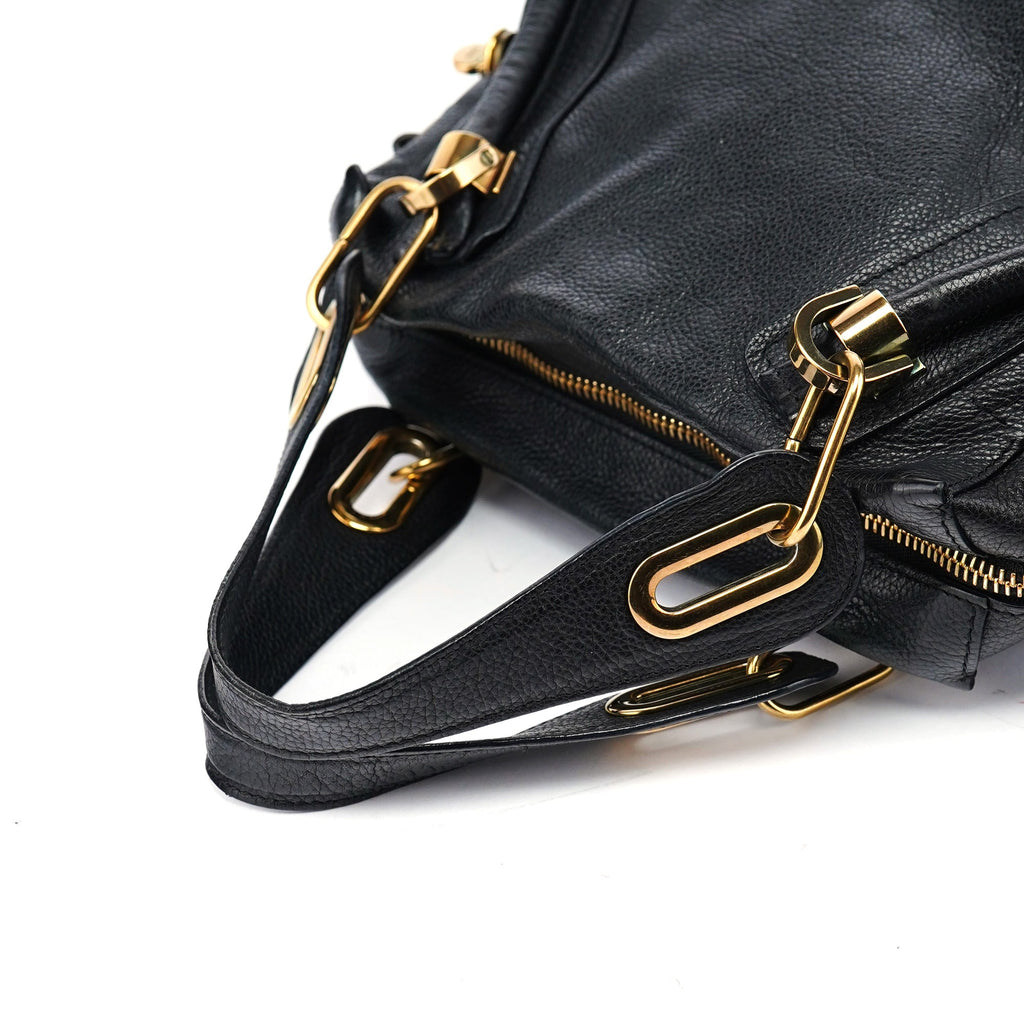 Black Leather Paraty 2-Way Shoulder Bag