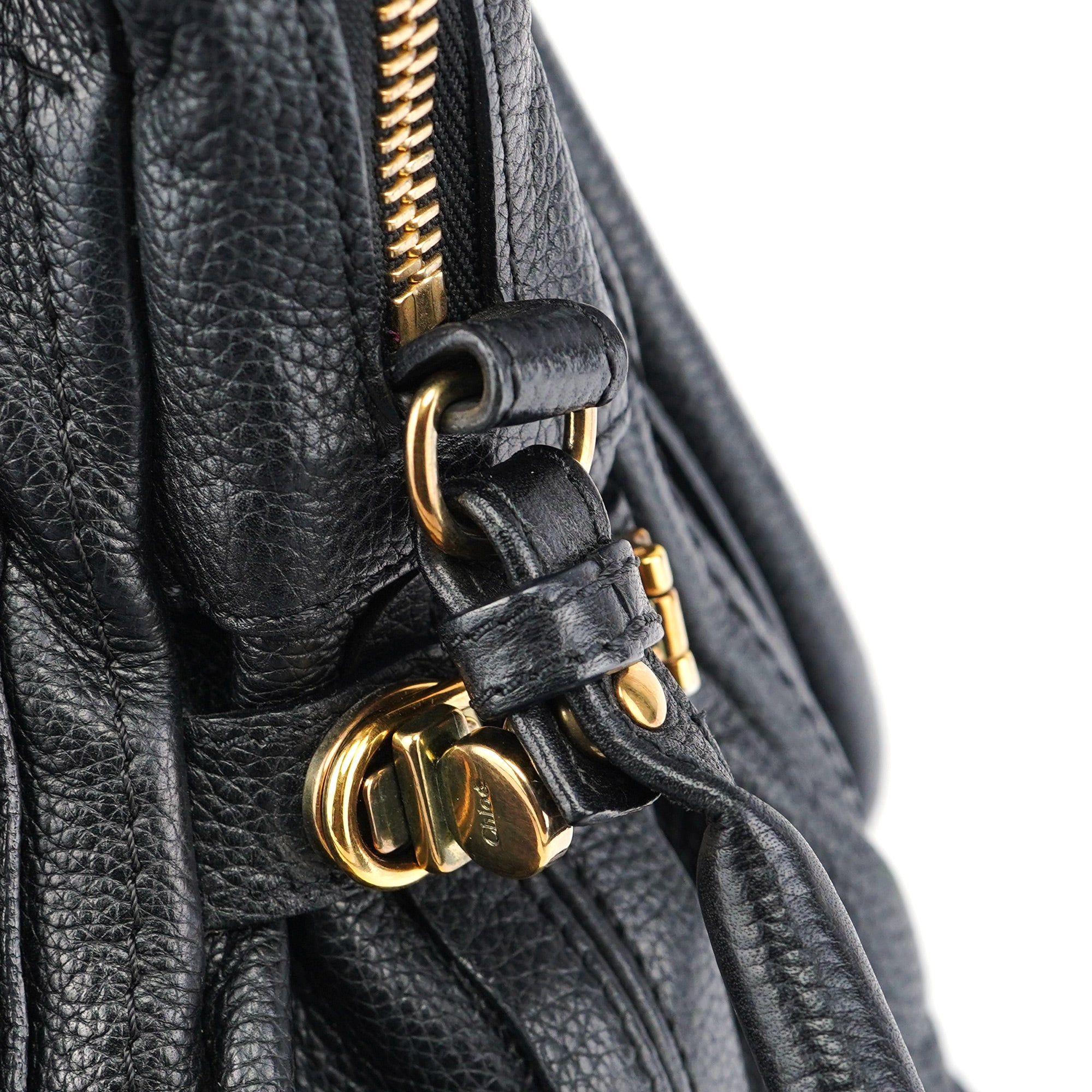 Black Leather Paraty 2-Way Shoulder Bag