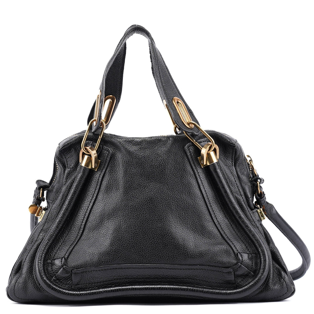Black Leather Paraty 2-Way Shoulder Bag