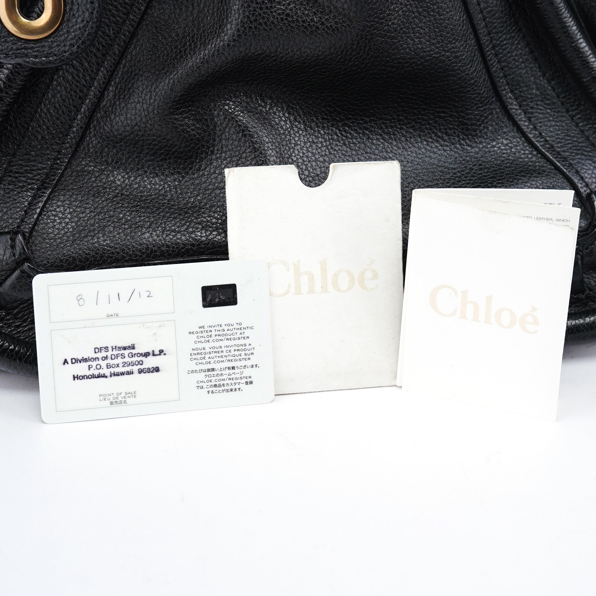 Black Leather Paraty 2-Way Shoulder Bag
