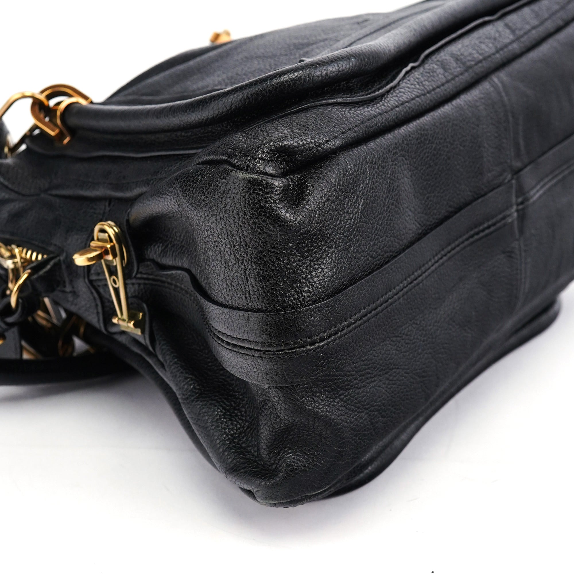 Black Leather Paraty 2-Way Shoulder Bag