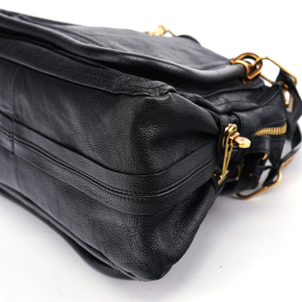 Black Leather Paraty 2-Way Shoulder Bag