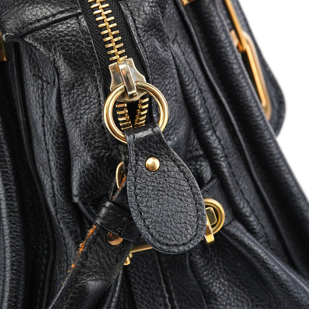 Black Leather Paraty 2-Way Shoulder Bag
