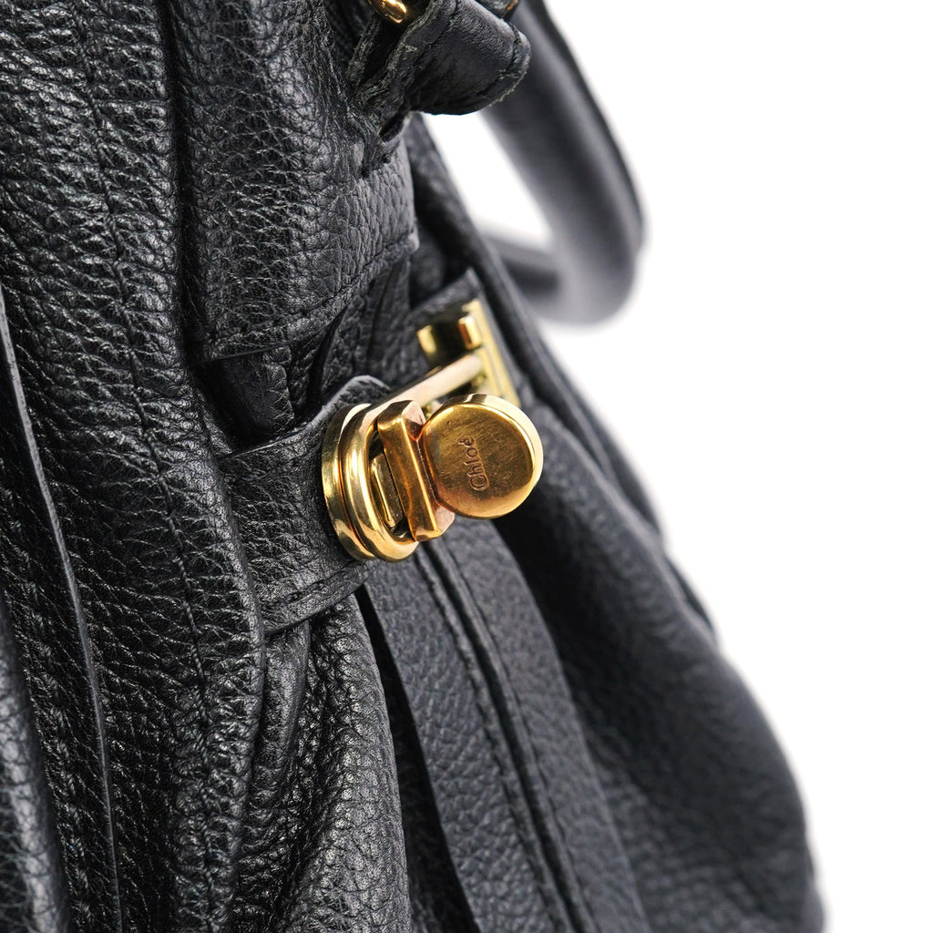 Black Leather Paraty 2-Way Shoulder Bag