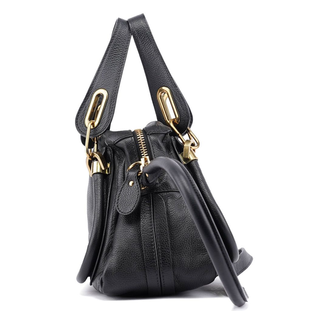 Black Leather Paraty 2-Way Shoulder Bag