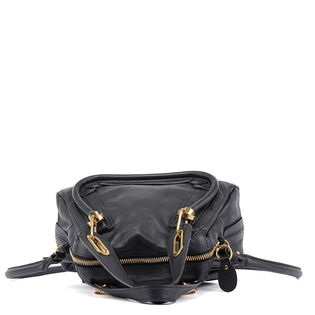 Black Leather Paraty 2-Way Shoulder Bag