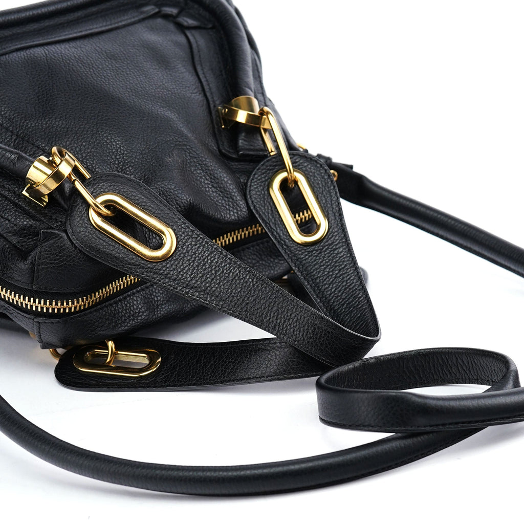Black Leather Paraty 2-Way Shoulder Bag