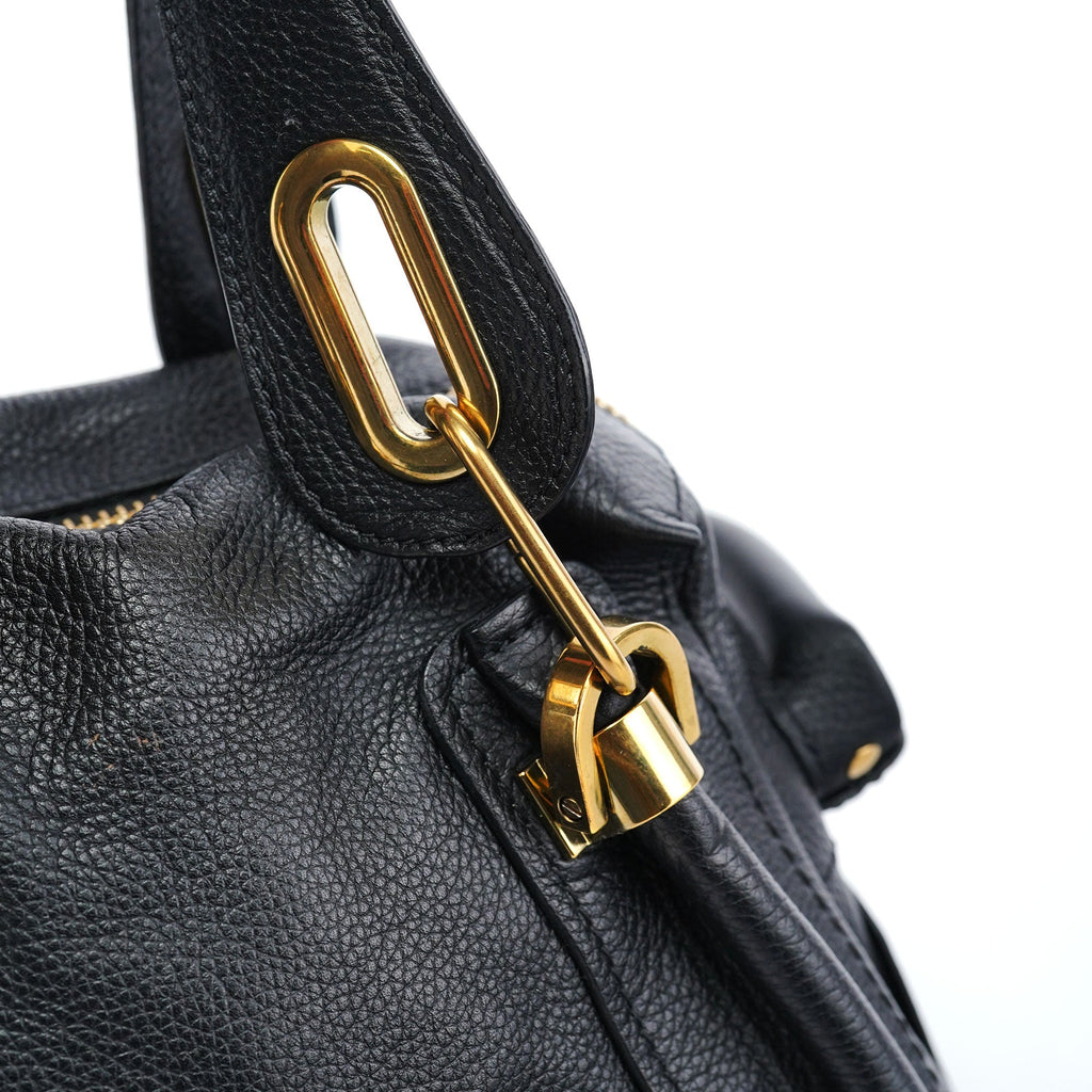 Black Leather Paraty 2-Way Shoulder Bag
